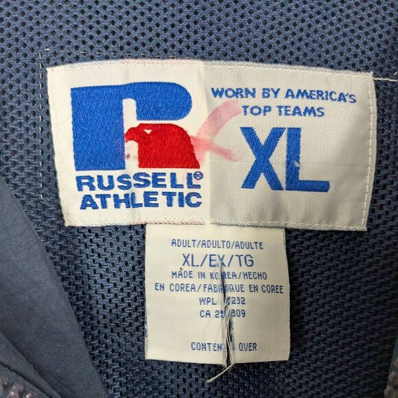 Vtg Georgia Tech 1/2 Zip Pullover Jacket XL Blue 90s Logo Windbreaker GT Hood - Picture 13 of 14